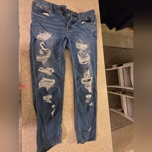 American Eagle Outfitters Light Blue Skinny Ripped Jeans